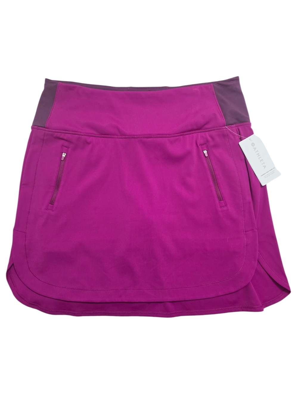 Athleta | Fairway High Rise 18" Golf Skort Exotic Fuchsia Skirt Zip Pockets NWT